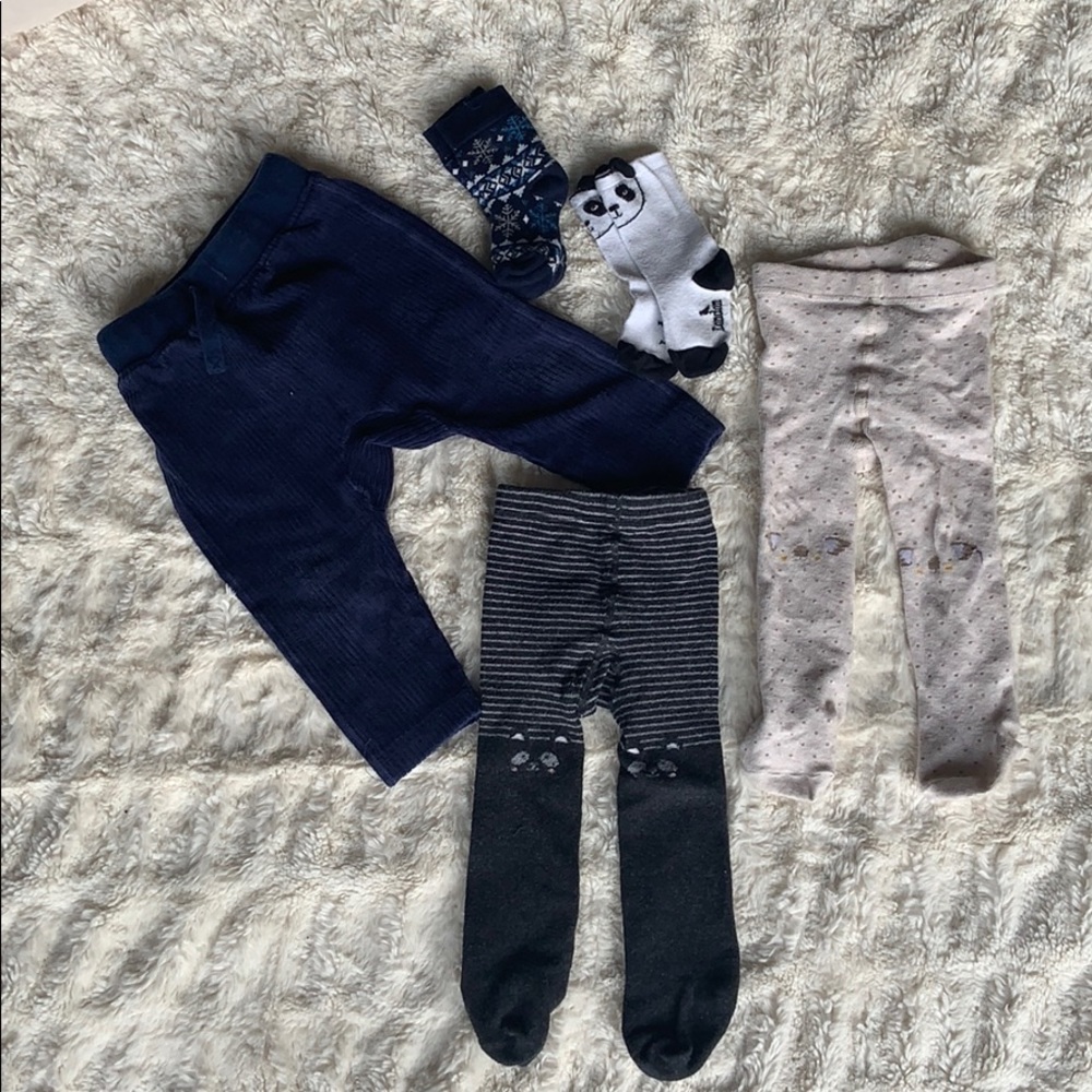 Bundle of baby tights, pants & socks